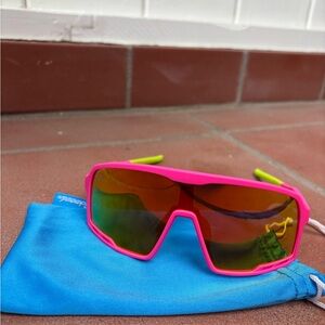 Pink and Blue Performance Sunglasses with Shield Lens
